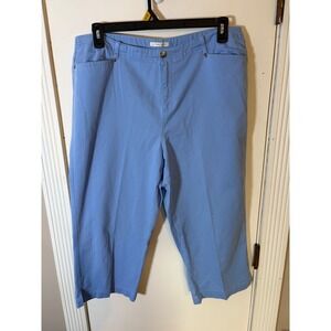 First Issue Liz Claiborne Women Blue Stretch Crop Capri Pants Size 16